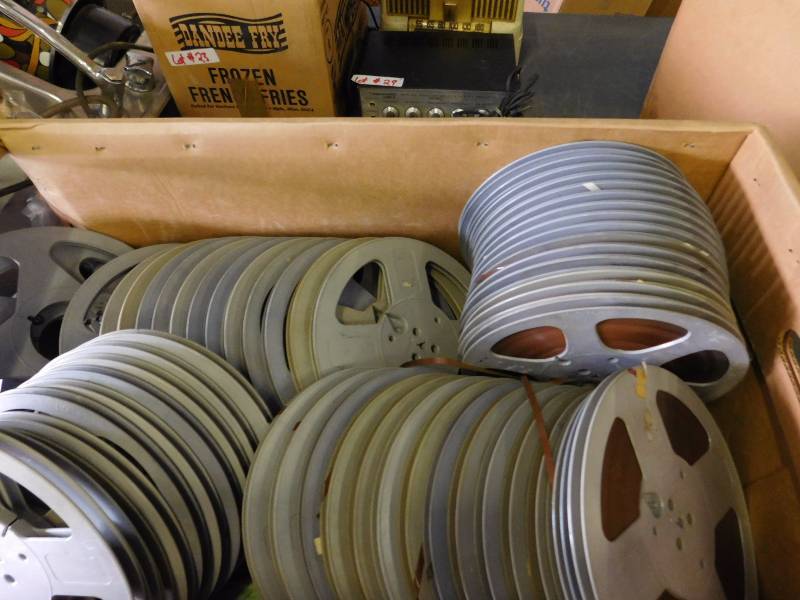 lot 30 image: Box of Plastic Reels, Some with Tape