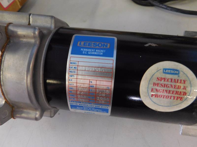 lot 50 image: Leeson Permanent Magnet D.C. Gearmotor, 90 volts