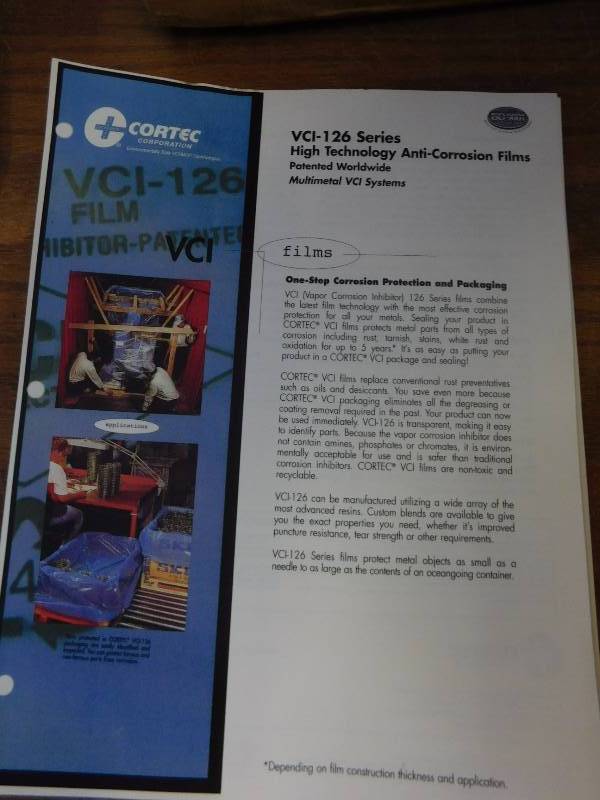 lot 74 image: Cortec Anti Corrosion Film and Bags for Packaging