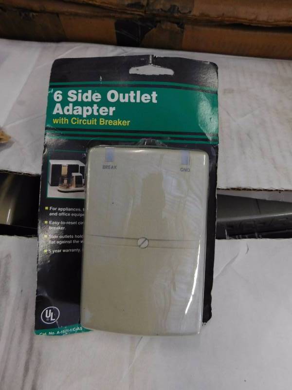 lot 75 image: 6 Side Outlet Adapter with Circuit Breaker (Approx. 120)