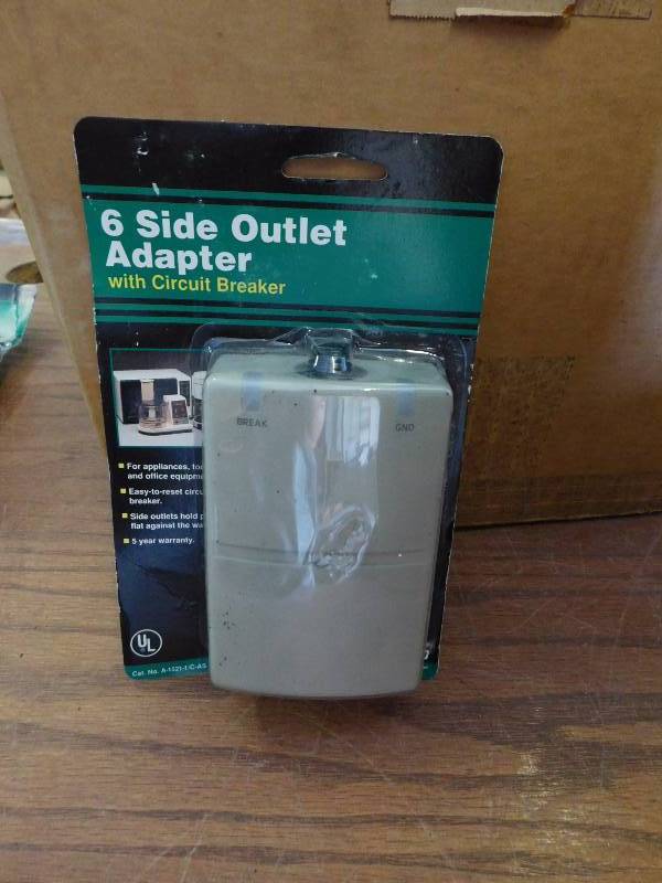 lot 78 image: 6 Side Outlet Adapter with Circuit Breaker (Qty. 20)