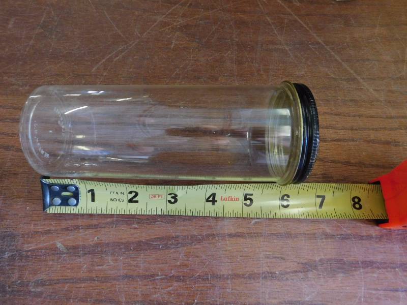 lot 79 image: Clearsite Cylinder Storage containers  with Metal Lids (2.5 Diameter x 6 height)