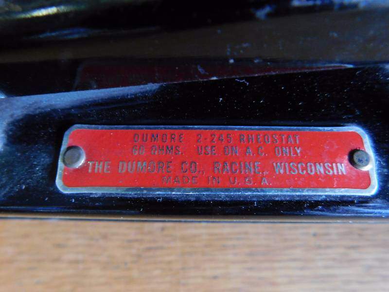 lot 102 image: Dumore Co. Foot Pedal, Model 2-245 Rheostat
