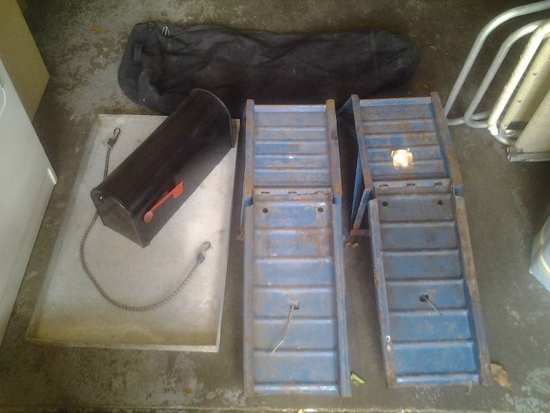 lot 32 image: Pair Of Car Ramps, Metal Mail Box, Misc
