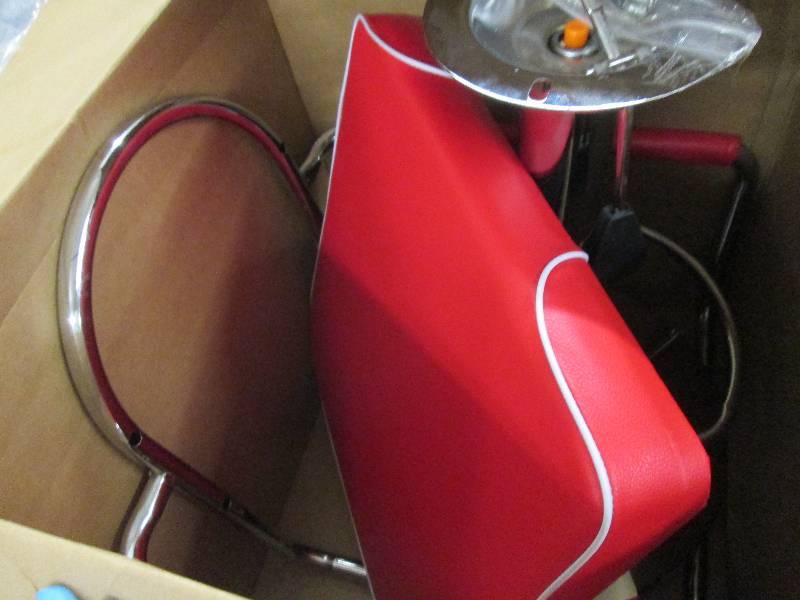 lot 60 image: RedWhite Swivel Bar Stool open box...