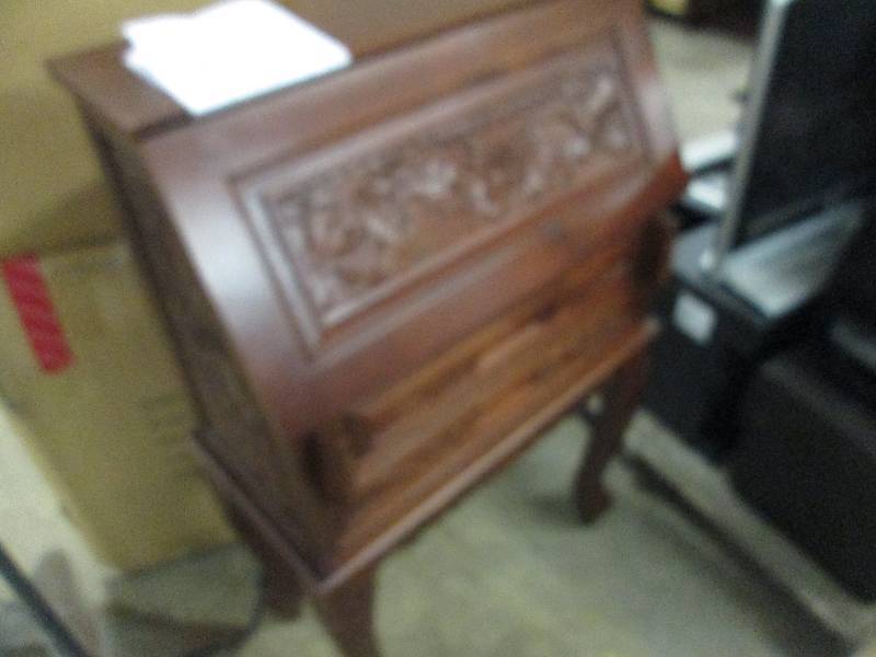 lot 142 image: Carved Secretary open box Retail $2...