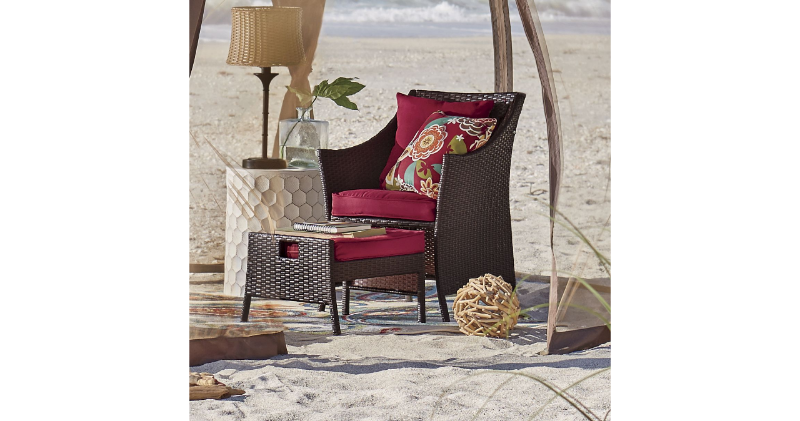 lot 89 image: Forever Wicker Chair and Ottoman op...