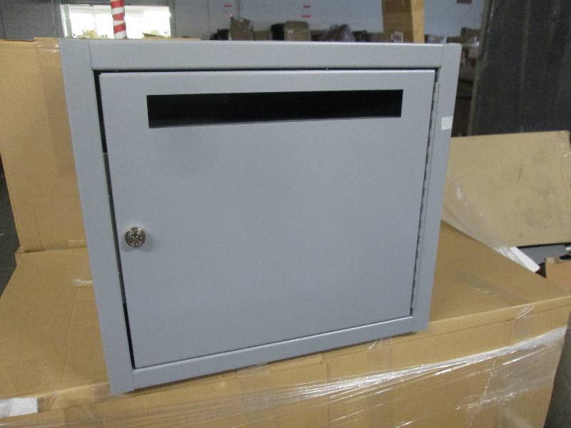 lot 201 image: Metal Locked Drop Box 20Wx20Dx18H i...