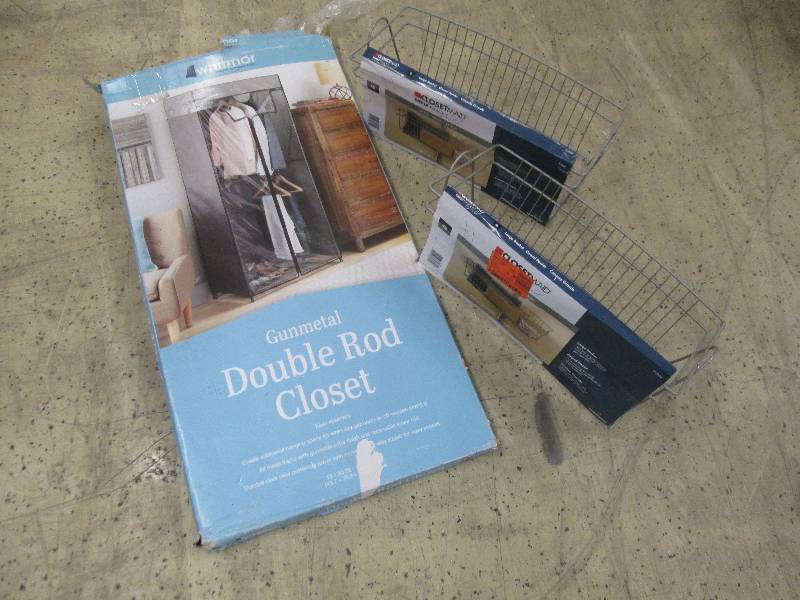 lot 230 image: Whitmor Double Rod Closet, 2 Storag...