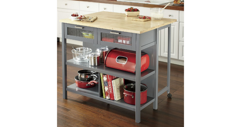 lot 132 image: Kitchen Island with Drop-Leaf Work ...