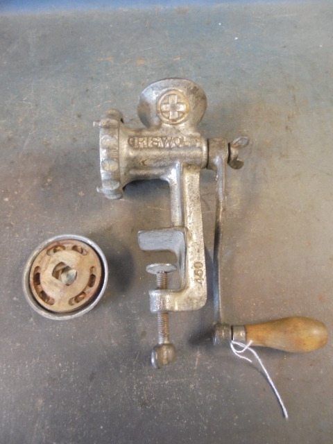 lot 49 image: Griswold Meat Grinder