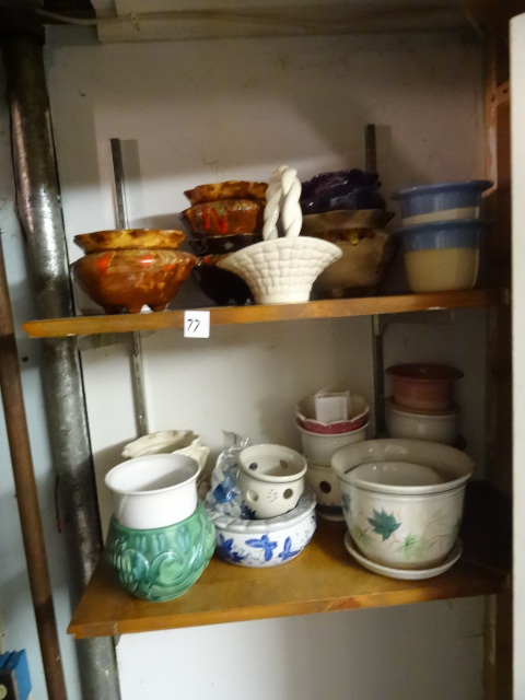 lot 77 image: Misc pottery flower pots and contai...