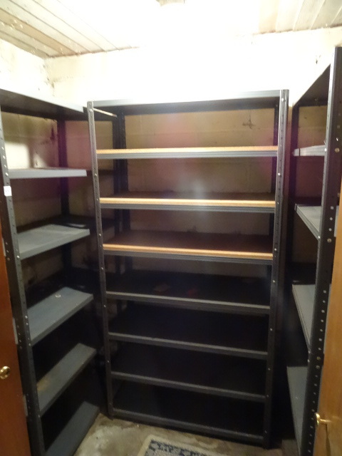 lot 95 image: 3 metal shelving units...