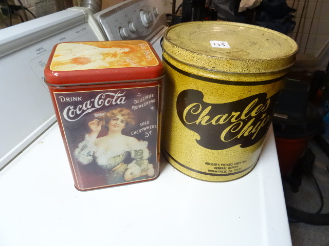 lot 135 image: Charles Chip metal tin. ...