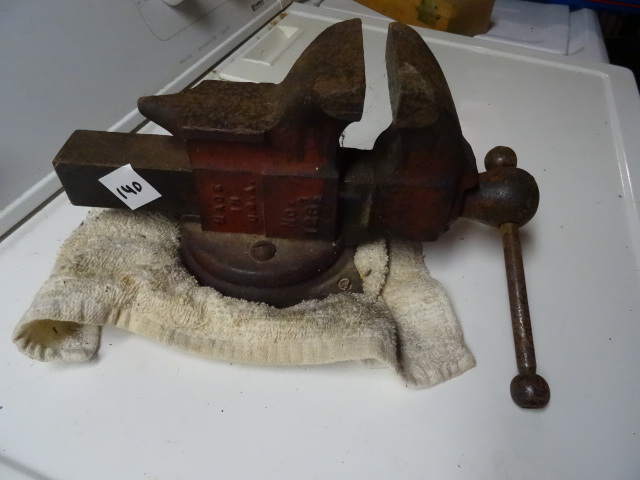 lot 140 image: Bench vise. Parker #123 12.  3 12...