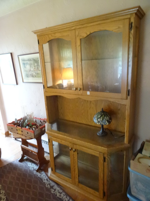 lot 164 image: Handcrafted Oak China hutch. 2 draw...