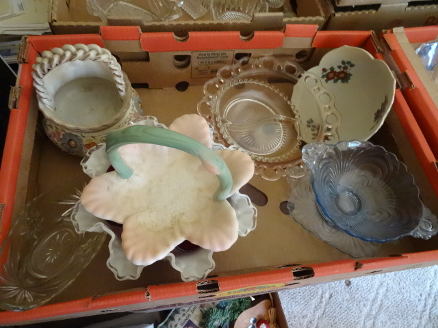 lot 192 image: Variety decorative glass baskets, C...