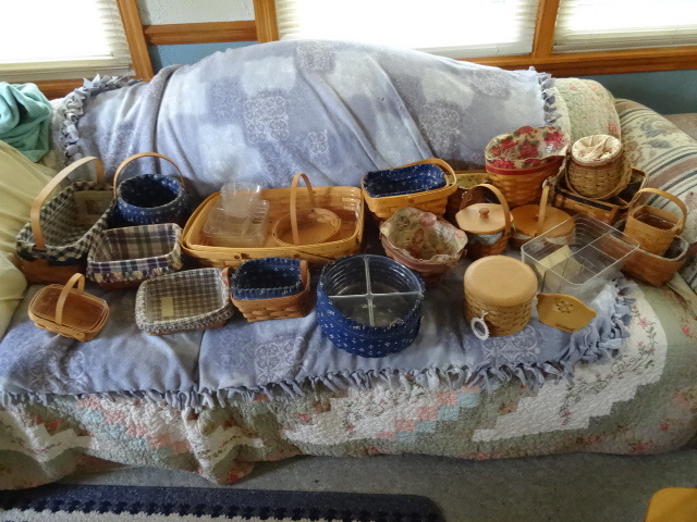 lot 216 image: Variety of Longaberger baskets. Som...