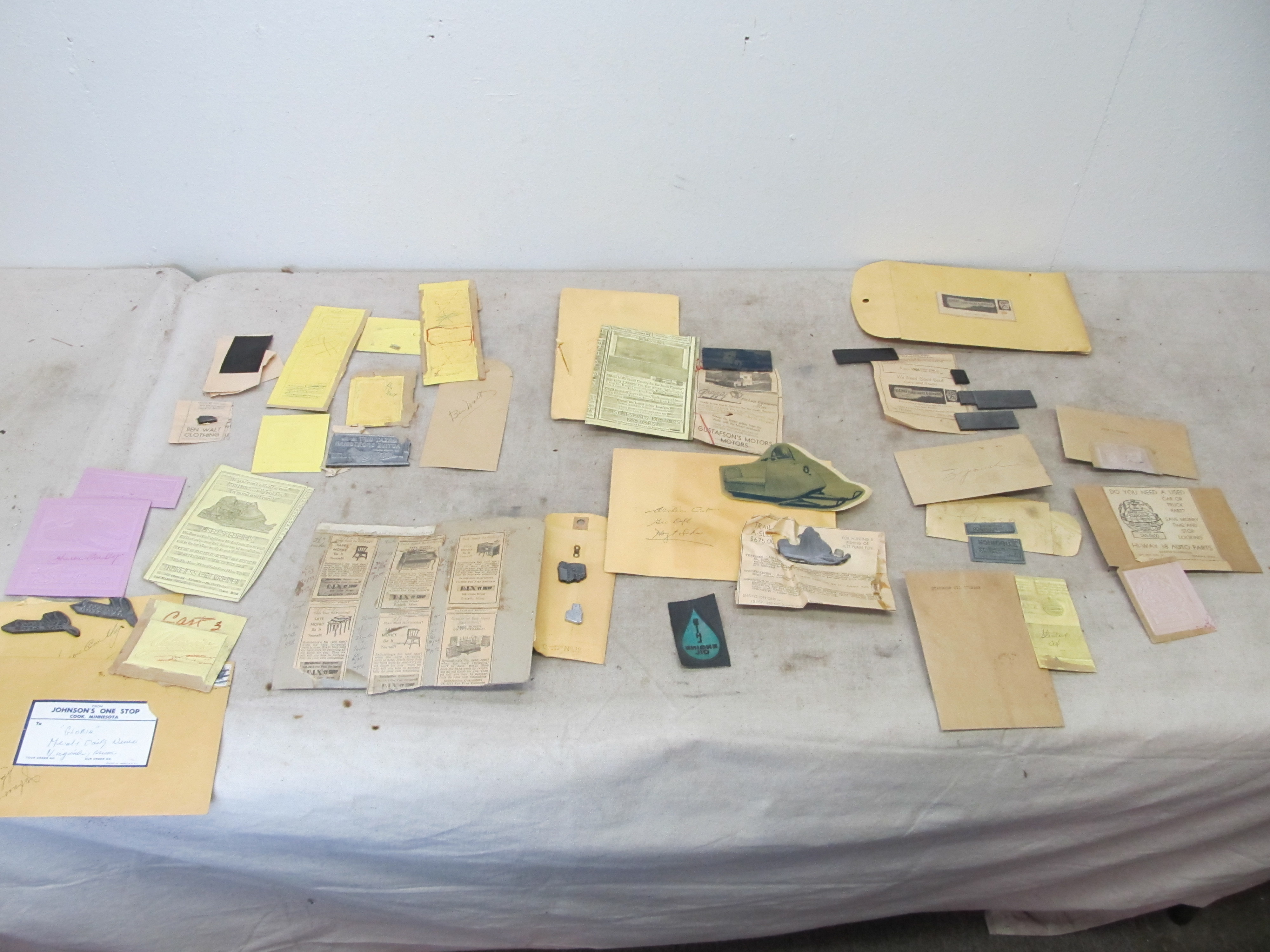 lot 37 image: Group of Vintage Newspaper Advertising Print Templates 