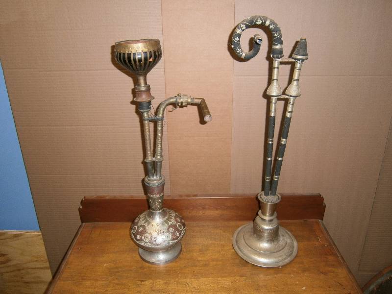 lot 134 image: 2 Antique Hookahs from India Pakistan 