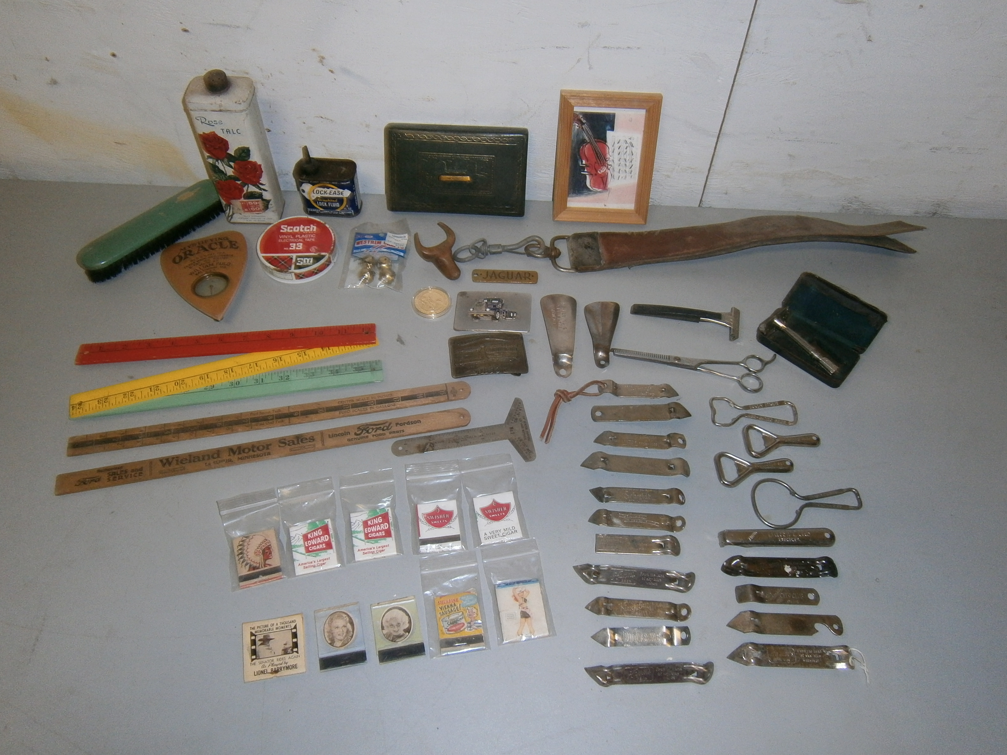 lot 156 image: Beer Bottle Openers, Razors Matchbooks and More