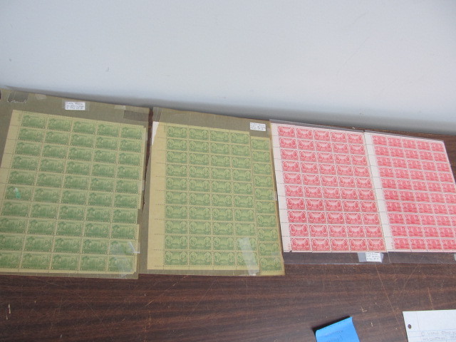 lot 203 image: 4 Vintage 50 Stamp Mint Plate Blocks