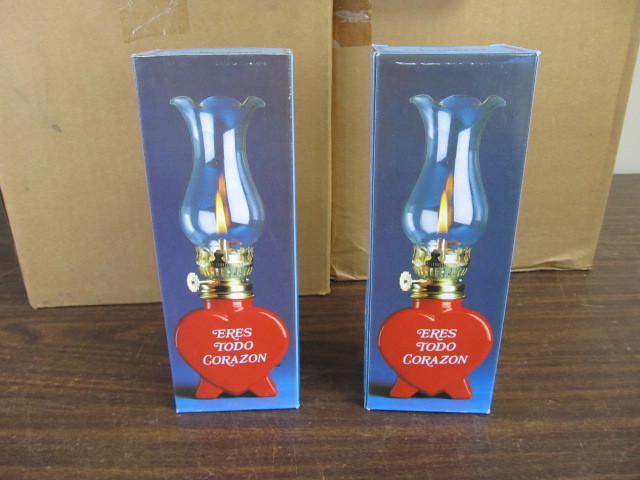 lot 231 image: 36 NEW Heart Shaped Oil Lamps