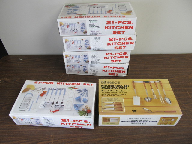 lot 232 image: 6 NEW IN BOX Kitchen Sets