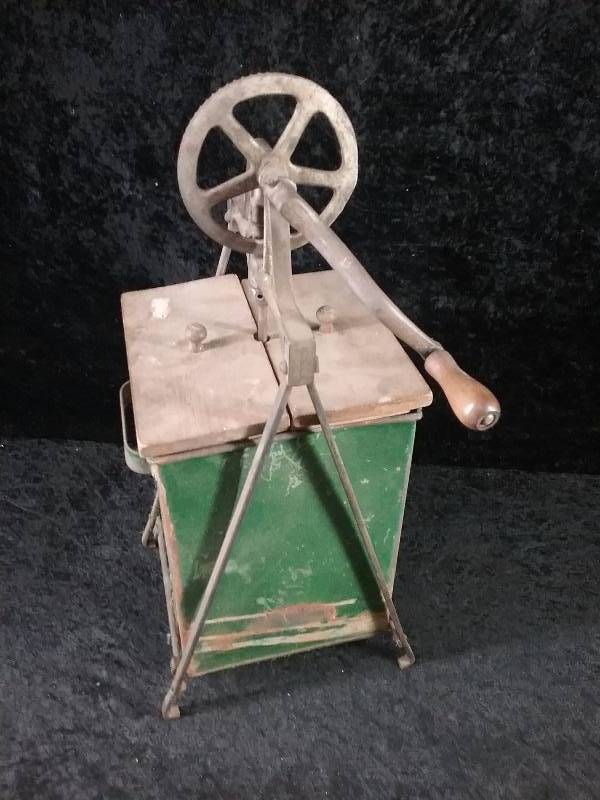 Vintage Metal & Wood Hand Butter Churn