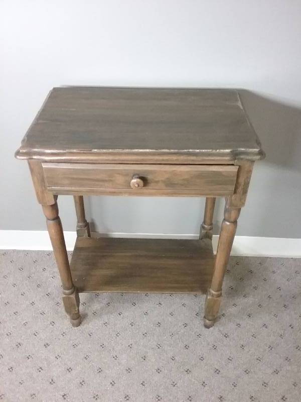 Wood Side Table wPull Out Dove Tailed Drawer, 28x22x15