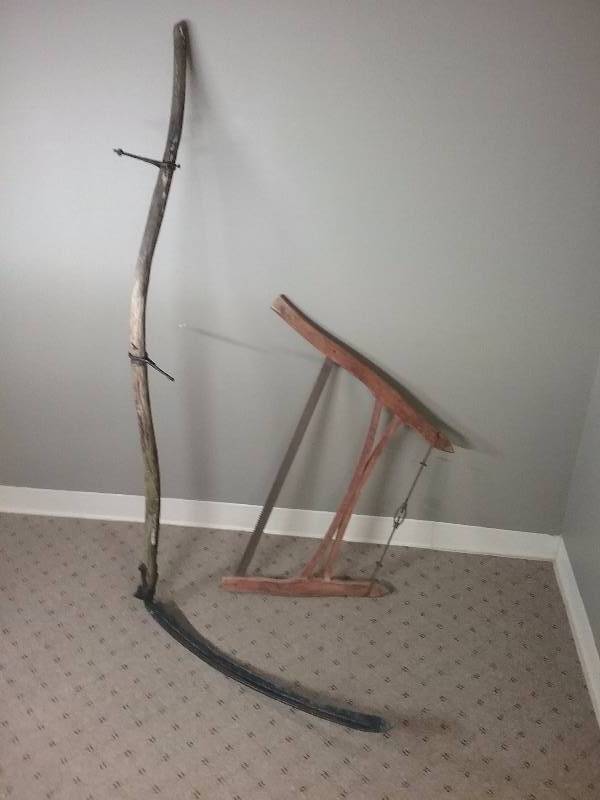 Lot - Vintage Buck Saw & Scythe