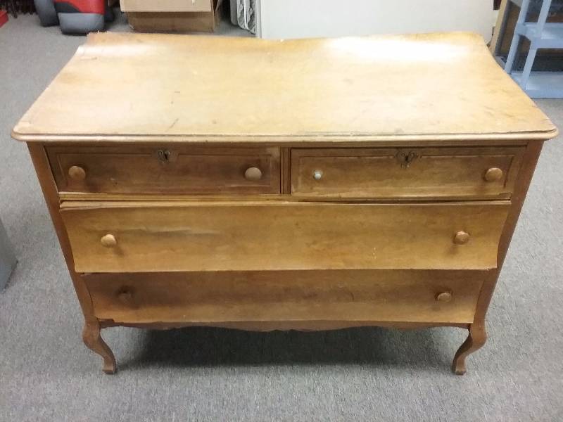 Solid Wood Buffet - Needs some TLC but will make gorgeous piece when refurbished.  Overall Sturdy, wood veneer is coming off. 35x48x23