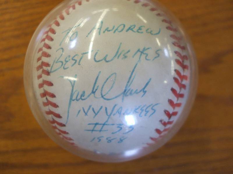 JACK CLARK AUTOGRAPHED BASEBALL