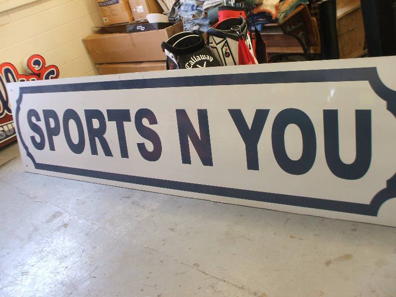 LARGE LAMINATED SPORTS SIGN