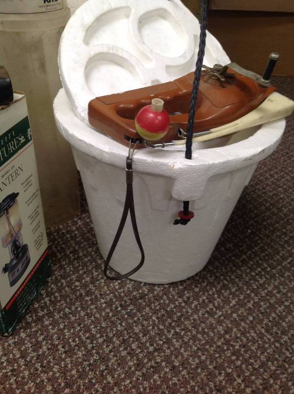 Fishing Items, Lantern, Binoculars, Rain Gage