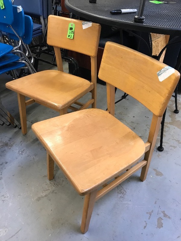 2 WOOD CHAIRS