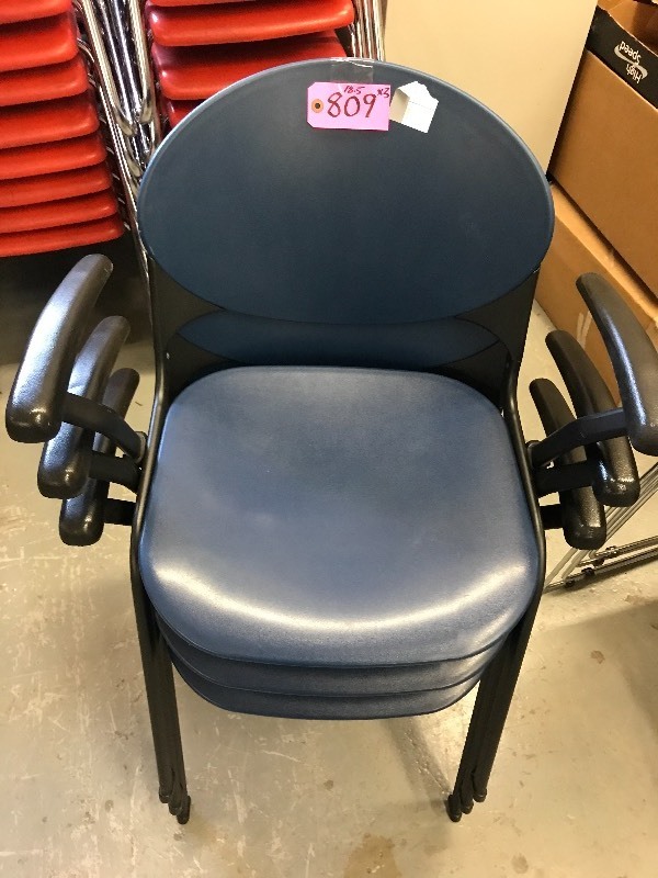 3 STACKING PLASTIC CHAIRS