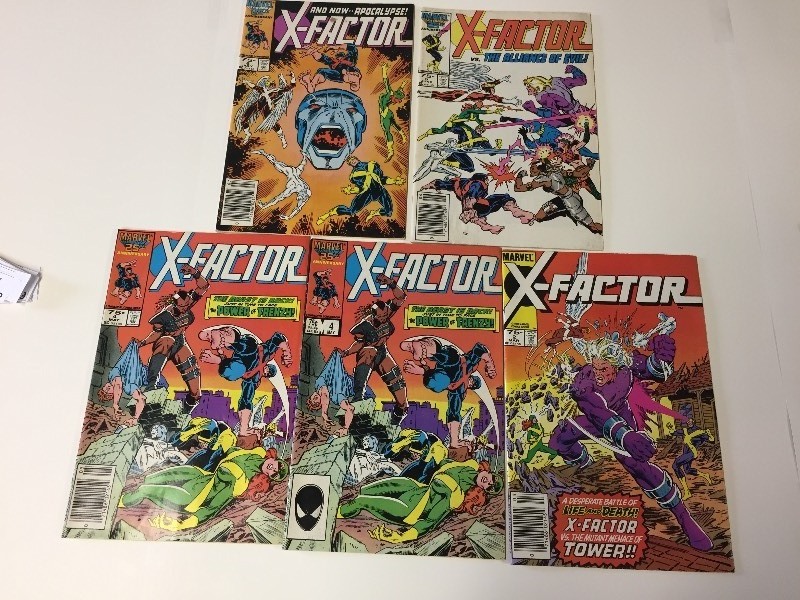 5 Marvel X-FACTOR Comic Books Vintage 75 cents