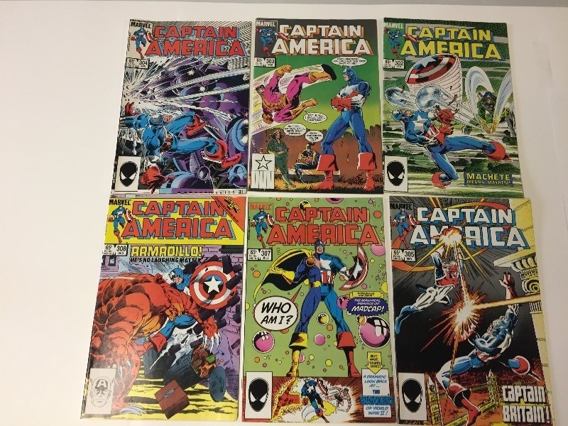 6 Marvel CAPTAIN AMERICA Comic Books 60 & 65 cents