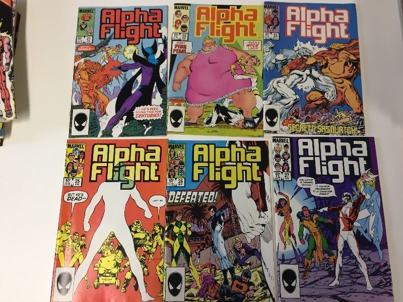 6 Marvel ALPHA FLIGHT Comic Books 65 cents