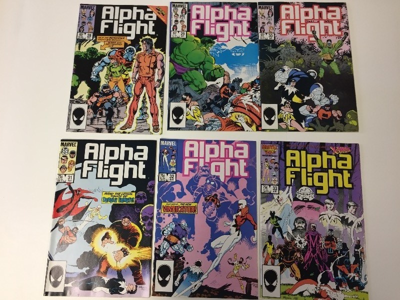 6 Marvel ALPHA FLIGHT Comic Books 65 & 75 cents