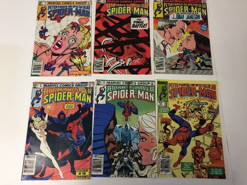 6 Marvel Peter Parker THE SPECTACULAR SPIDER-MAN Comic Books 60 cents