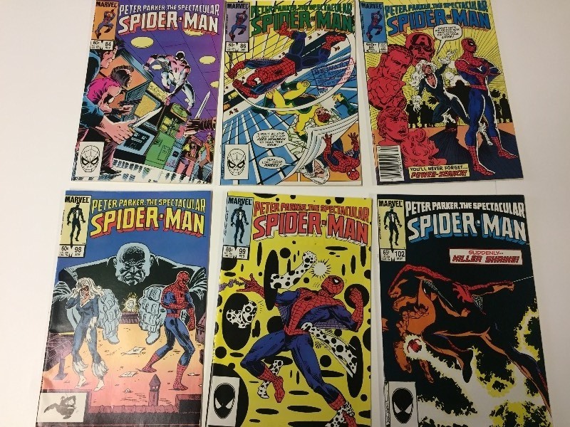 6 Marvel Peter Parker THE SPECTACULAR SPIDER-MAN Comic Books 60 & 65 cents