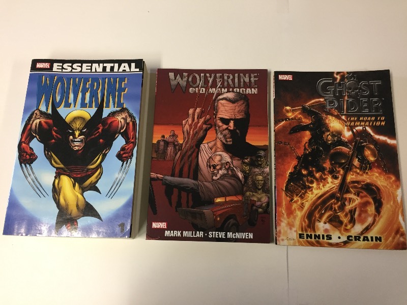 Marvel Books Essential Wolverine, Ghost Rider, Wolverine Old Man Logan