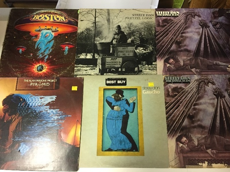 6 Vinyl Record Albums - Steely Dan, Boston, Alan Parsons
