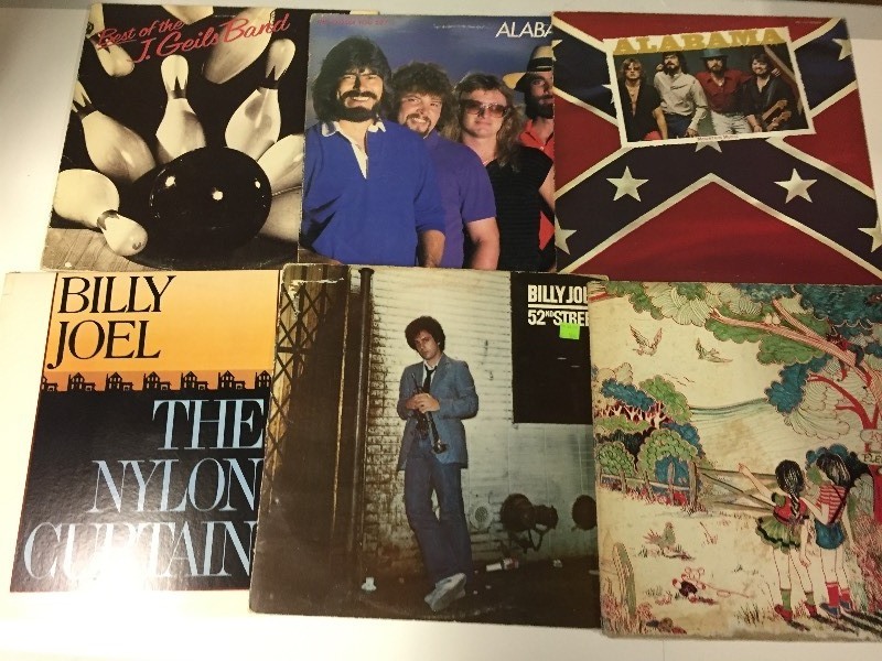 6 Vinyl Record Albums - Joel, Alabama, Geils, Fleetwood Mac