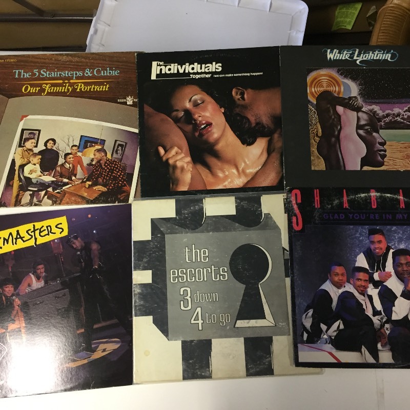 6 Vinyl Record Albums - Mixmasters, 5 Stairsteps, White Lightnin, Shabazz, Escorts, Individuals