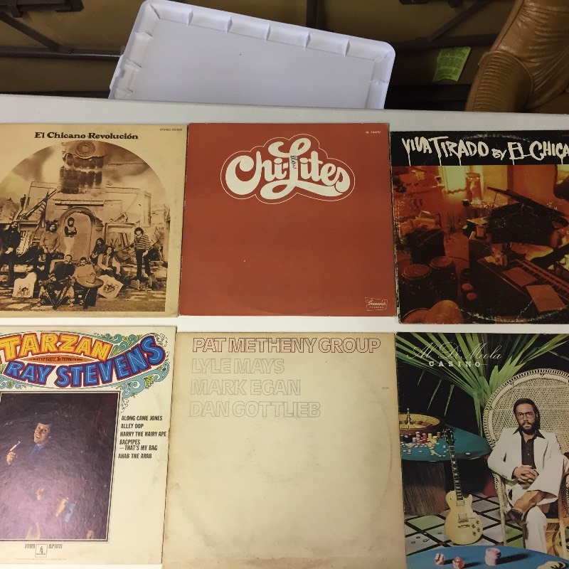 6 Vinyl Record Albums - Stevens, Metheny, Di Meola, El Chicano, Chi-Lites