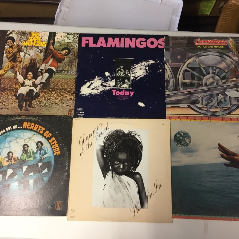 6 Vinyl Record Albums  - Staple Singers, Chairman of the Board, Melvin, Commodores, Flamingos, Staple Singers