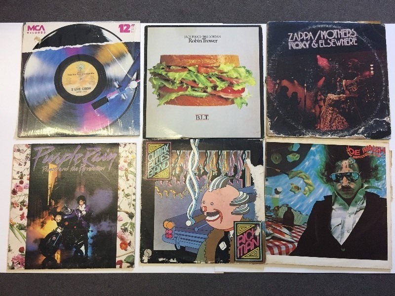 6 Vinyl Record Albums  - Prince, Zappa, 2 Live Crew, Trower, Walsh, Climax Blues